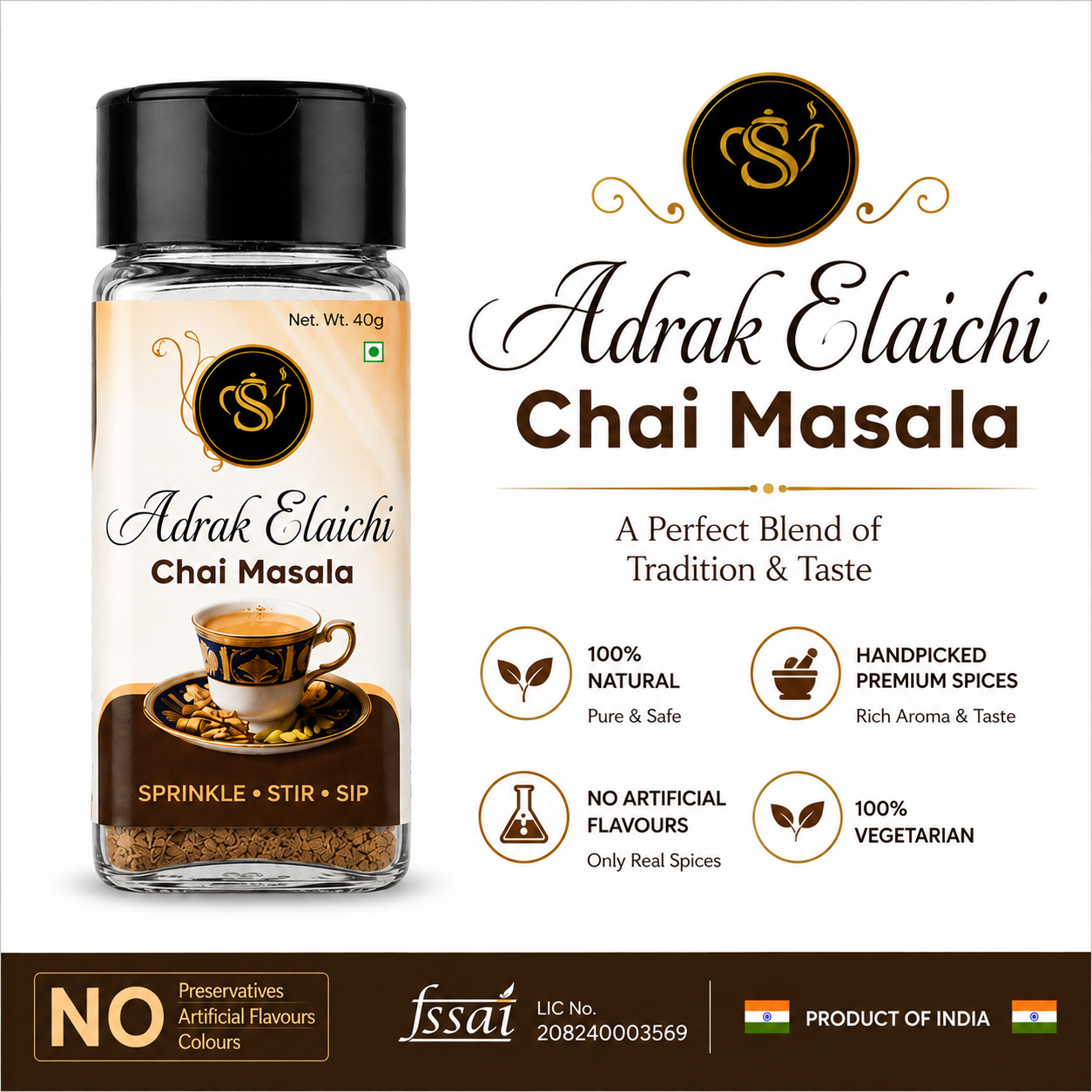 adrak elaichi chai masala