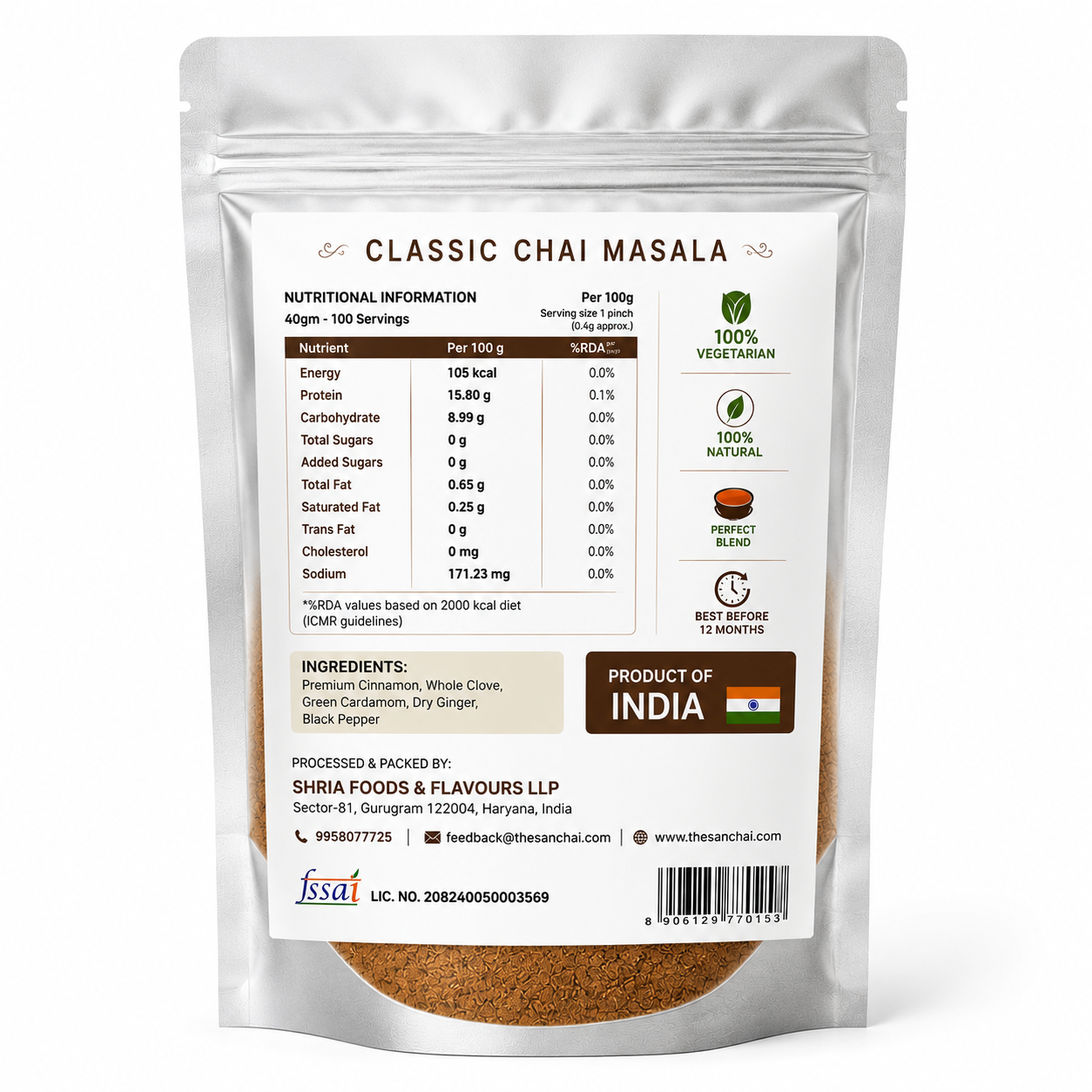 classic chai masala refill pack