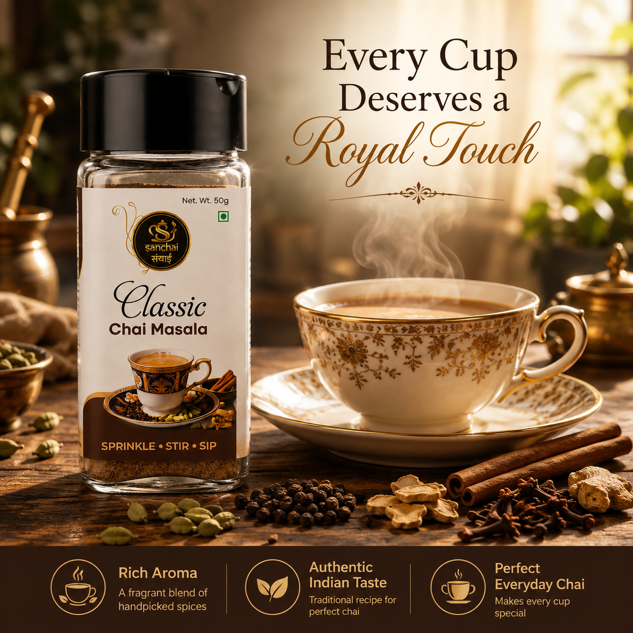classic chai masala 50g by the sanchai – premium indian tea masala
